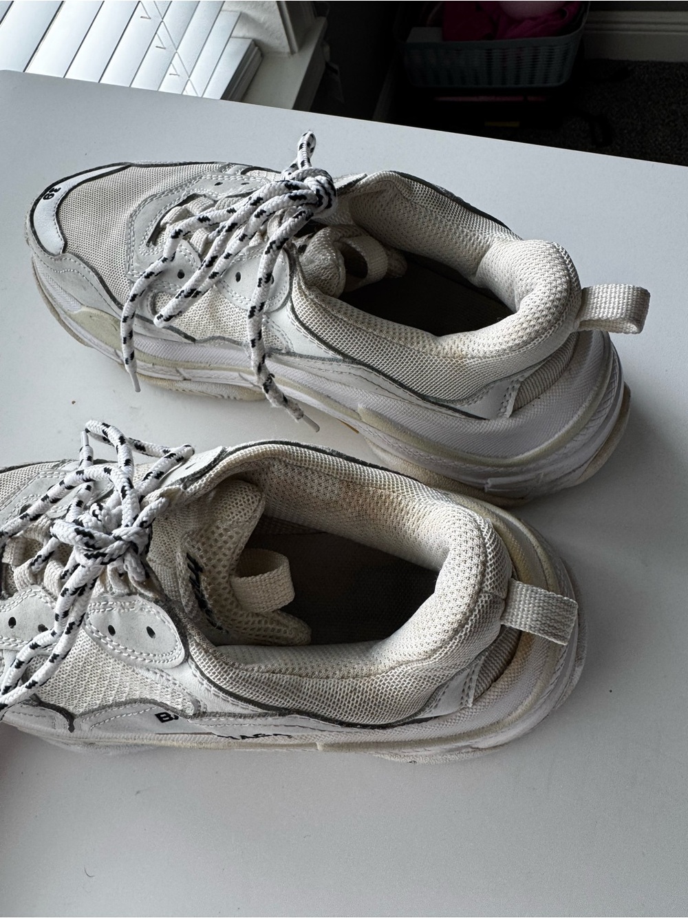 Balenciaga Cream White Layered Triple-S Style Sneakers - Picture 5 of 6